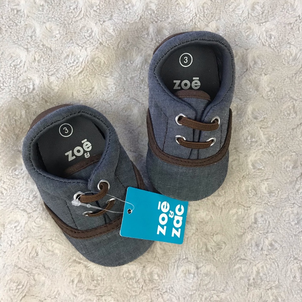 Zoe & Zac Baby Boy Shoes Blue Brown Size 3